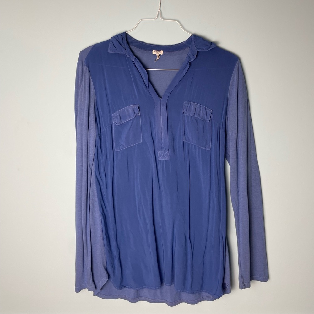 Splendid Blue Button Down Flowy Shirt